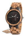 Auto Date Wood Timepieces Quartz Wrist Wristwatches - Active Hygiene Online