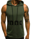 Print Sleeveless Hooded Bodybuilding Pocket Tight-drying Tops - Active Hygiene Online