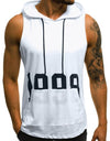 Print Sleeveless Hooded Bodybuilding Pocket Tight-drying Tops - Active Hygiene Online