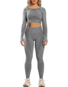 Women New Seamless Yoga Set Gym Clothing Fitness Leggings+Cropped Shirts Sport Suit Women Long Sleeve Tracksuit Active Wear - Active Hygiene Online