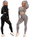 Women Seamless Gym Yoga Set Fitness Sports Suits Leggings Sport Women Fitness High Waist  Woman Push Up Leggings Long Sleeve - Active Hygiene Online