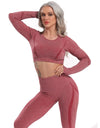 Women Seamless Gym Yoga Set Fitness Sports Suits Leggings Sport Women Fitness High Waist  Woman Push Up Leggings Long Sleeve - Active Hygiene Online