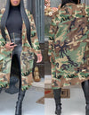 Autumn 2020 Women's Trench Coat Camo Long Coat female ArmyGreen Print Outwear Clothing Woman Long Sleeve abrigo mujer D30 - Active Hygiene Online