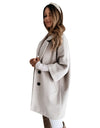 Women Fall Winter Overcoat With Pockets Three Quarter Sleeve Design Loose Wool Coat Plus Size Elegant Ladies Cardigans Outwear - Active Hygiene Online