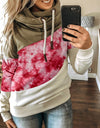 Gradient Print Patchwork Hooded Sweatshirt Women Drawstring Long Sleeve Harajuku Hoodie Autumn Winter Pocket Hoodies Sweatshirts - Active Hygiene Online