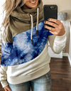 Gradient Print Patchwork Hooded Sweatshirt Women Drawstring Long Sleeve Harajuku Hoodie Autumn Winter Pocket Hoodies Sweatshirts - Active Hygiene Online