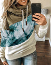 Gradient Print Patchwork Hooded Sweatshirt Women Drawstring Long Sleeve Harajuku Hoodie Autumn Winter Pocket Hoodies Sweatshirts - Active Hygiene Online